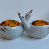 Ceramic pepper shaker in the shape of swans 60s