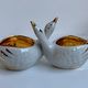 Ceramic pepper shaker in the shape of swans 60s