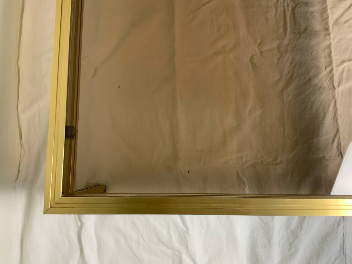 Glass and brass coffee table