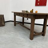 1950s farmhouse table in oak and walnut