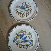 8 antique Salins dessert plates