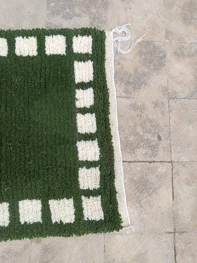 Custom Green Moroccan Carpet 250cm x 200cm