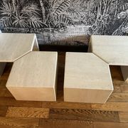 Table basse modulable en travertin 4 éléments
