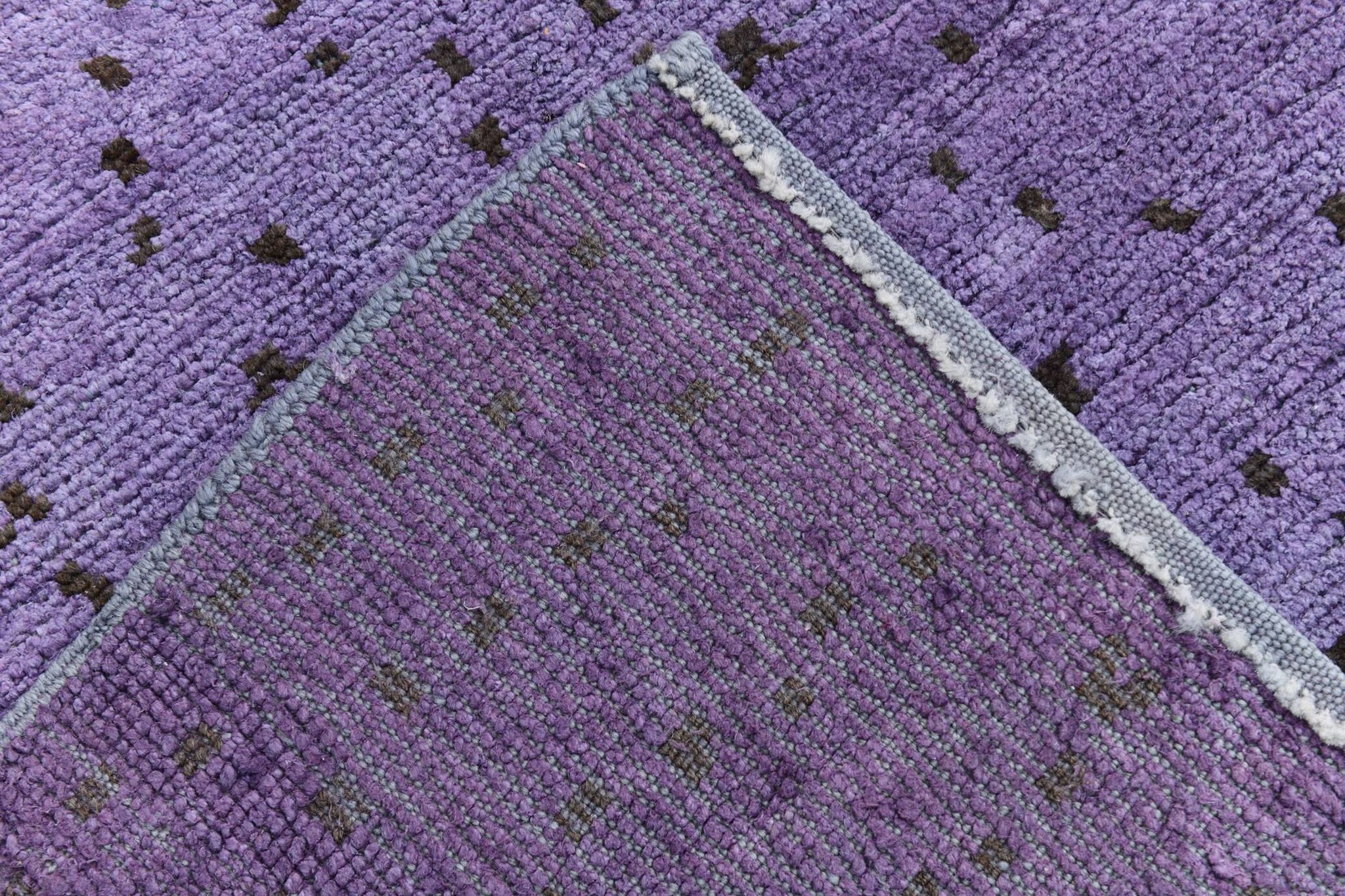Purple & Brown Polka Dot Kilim Rug, 206x263Cm
