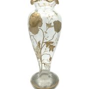 Art Nouveau vase with Painted decoration of Poppies and Butterfly 1900