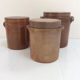 Old charentais stoneware pot with lid