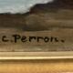 Perron charles, oil on cardboard seascape signed 20th century