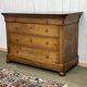 Commode Restauration XIXème en merisier et dessus marbre noir