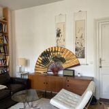 Très grand éventail d'art asiatique