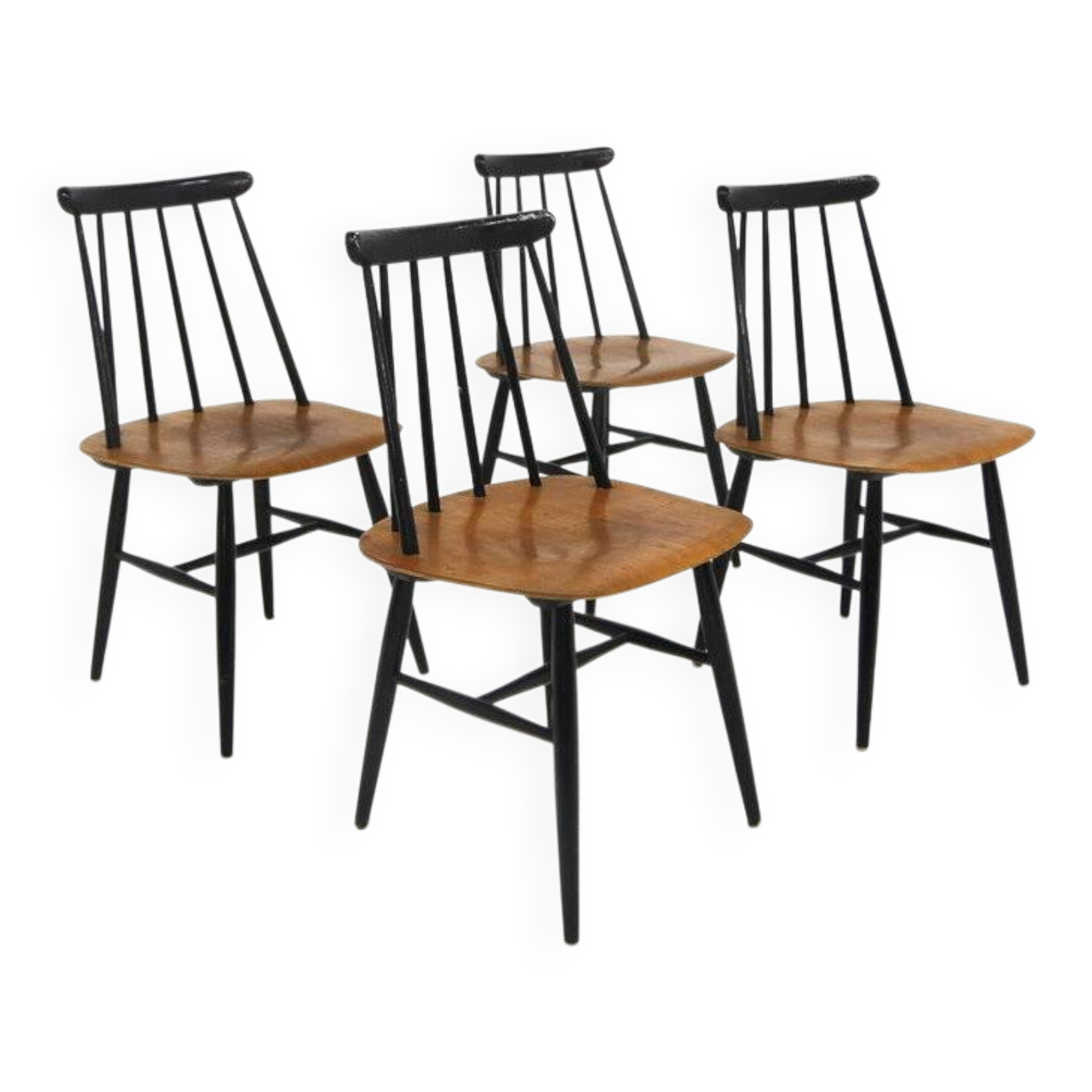 Set of 4 "Fanett" teak chairs by Ilmari Tapiovaara, Sweden, 1960