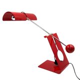 Mauro Martini, red 'Picchio' woodpecker table lamp, F.lli Martini Italy 1970s