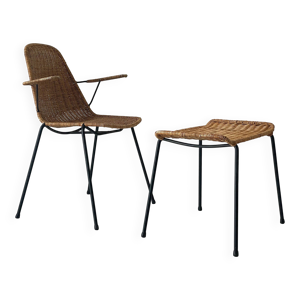 Fauteuil et repose-pieds