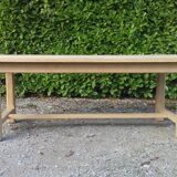 Solid oak farm table 2 extension cords raw wood