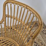 Fauteuil en Rotin Bambou vintage 1950s design -H85cm