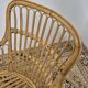Fauteuil en Rotin Bambou vintage 1950s design -H85cm