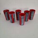 Series of 6 ceramic cups from vallauris