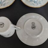 Eight-cup coffee service and creamer, Limoges porcelain, monogrammed