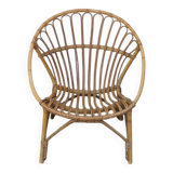 Wicker and bamboo armchair