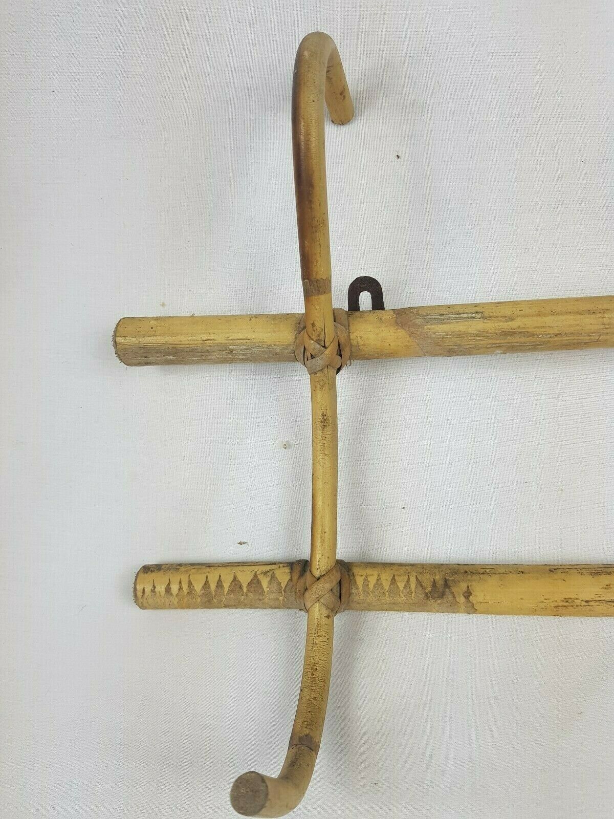 Former wall coat holder, vintage bamboo patère