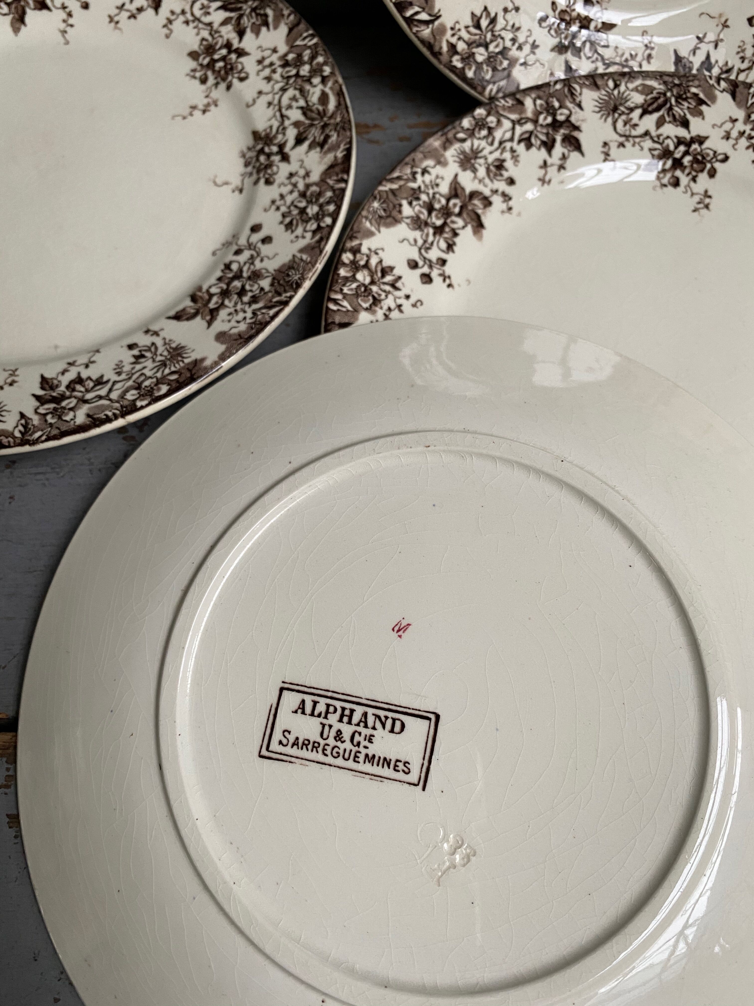 Sarreguemines earthenware dessert plates