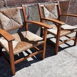 Pair of straw armchairs (Josep Torres Clavé, 1936)