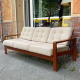 Scandinavian teak and wool sofa, Danish design 60s