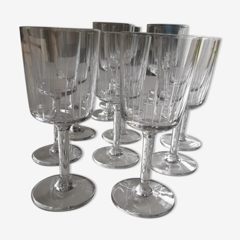 Lot 14 verres à pied gravé vintage