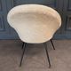 Armchair 1960 tubular black and fabric polar bear twentieth