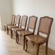 Lot de 6 chaises anciennes en bois et cannage
