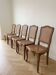 Lot de 6 chaises anciennes en bois et cannage