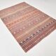 7x5 Red & brown Handmade Wool Kilim Rug,221x156 Cm