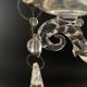 Antique twisted blown glass candle holder – 3 arms with tassels