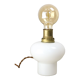 Mid-century Italian Brass & Opaline Table Lamp