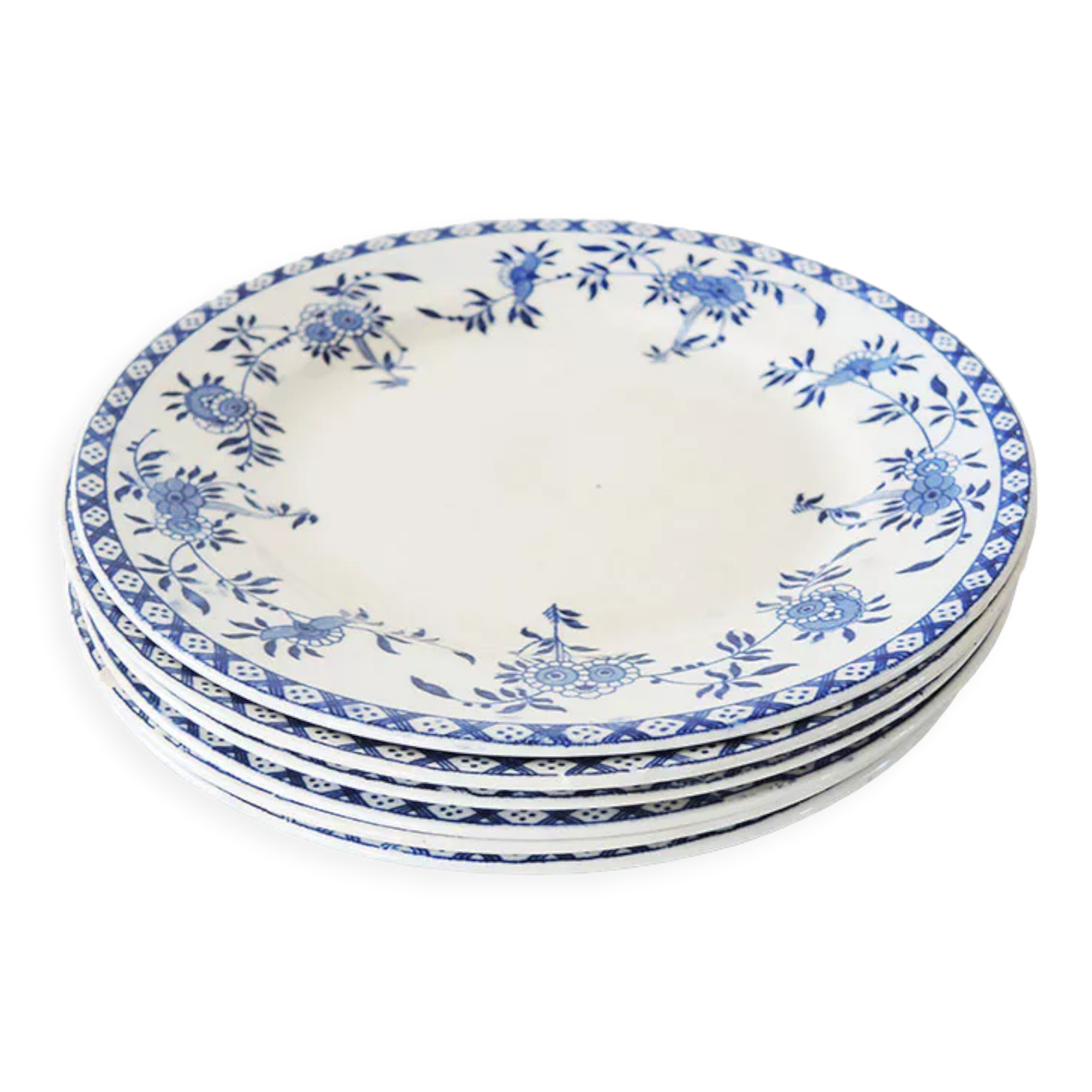 6 anciennes assiettes à dessert Dresden