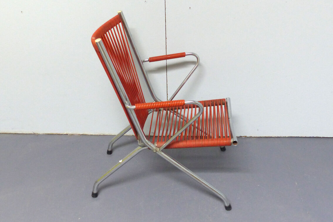 Fauteuil pliant scoubidou années 60