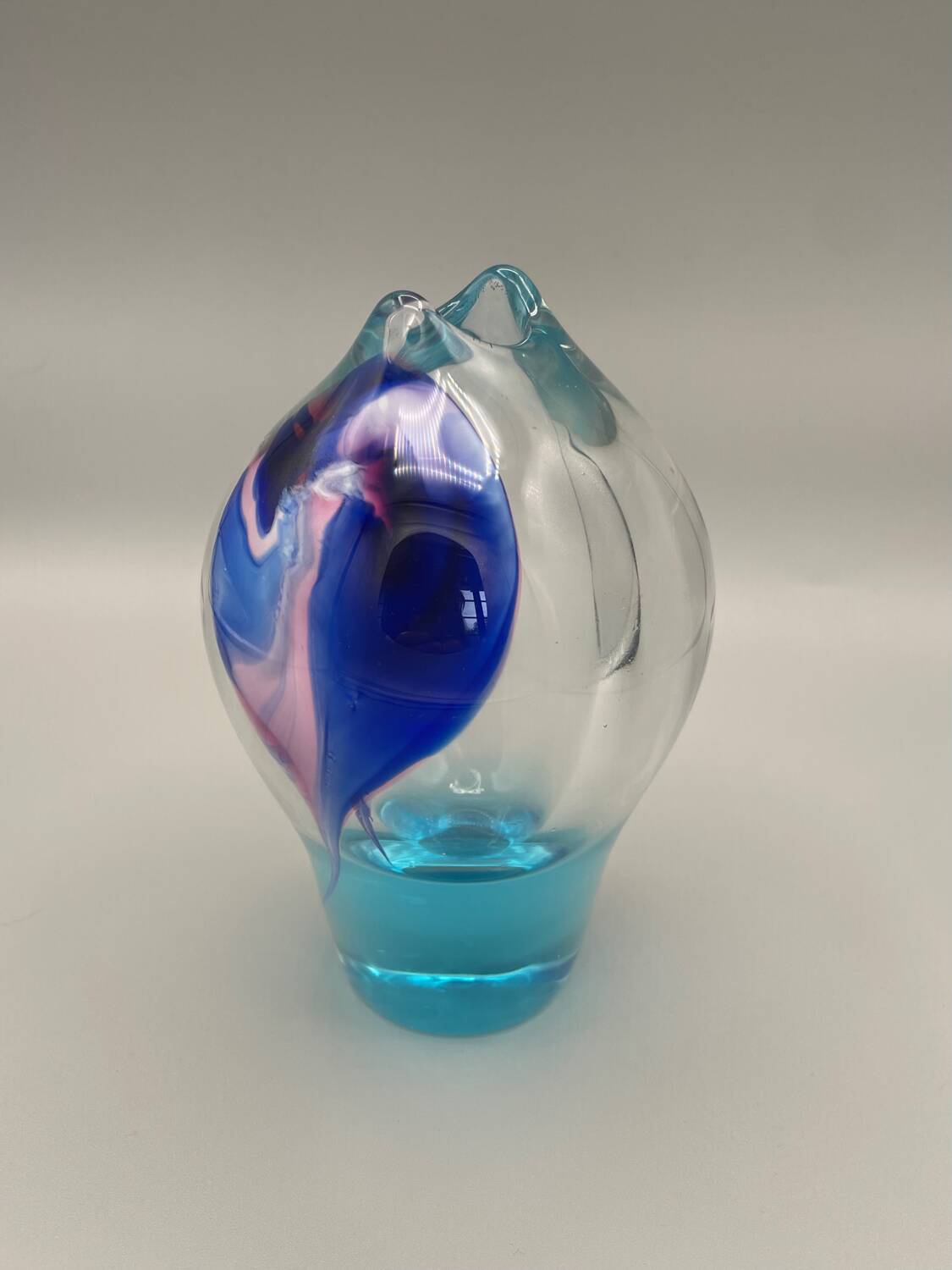 Blown glass vase by the Czech artist Jiří Suhájek