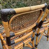 4 bamboo chairs and cannage