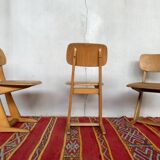 Series of 3 children's chairs casala wineing in light wood