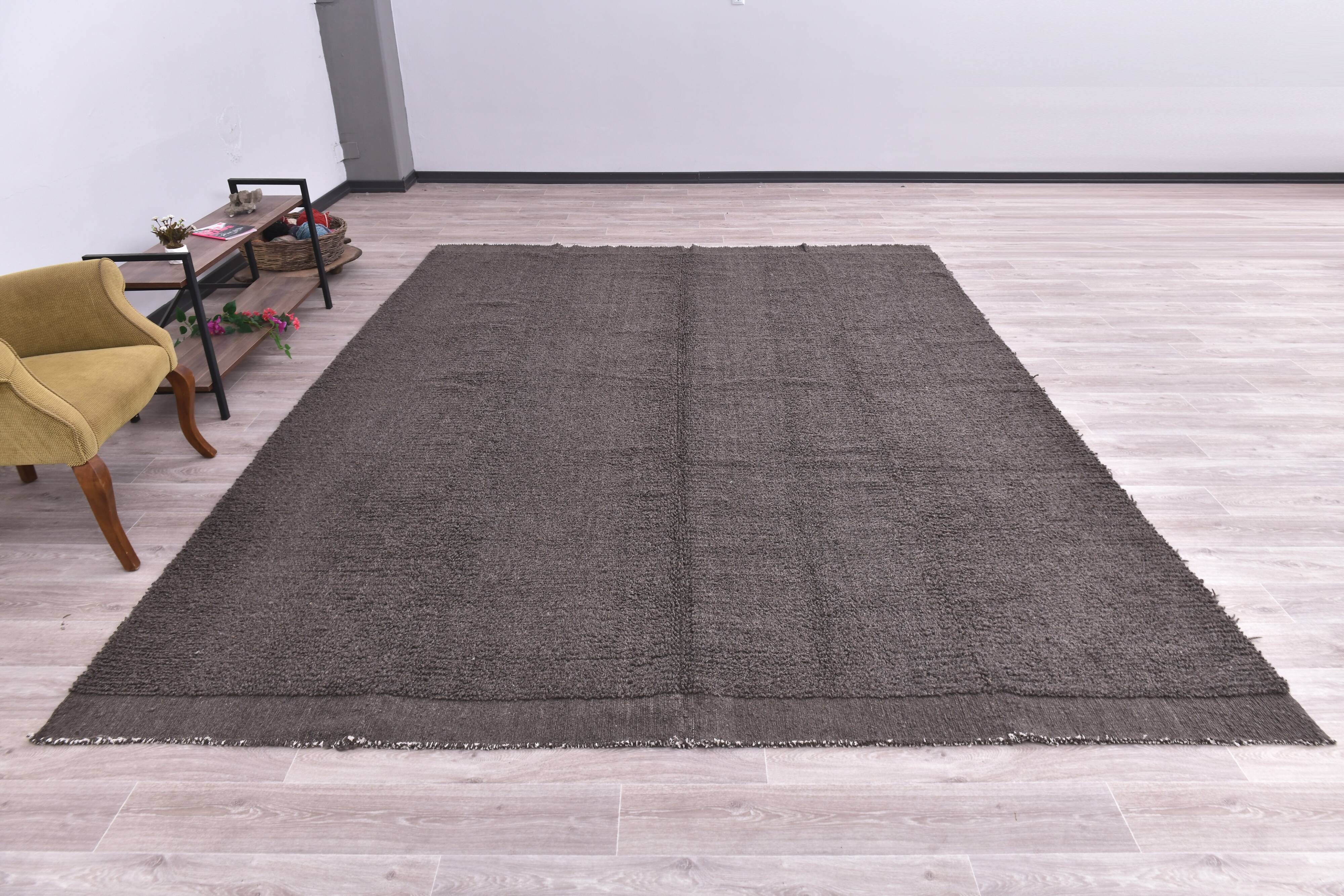 9x12 Large Brown Vintage Rug, 280x365Cm