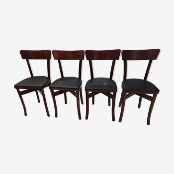 Suite de 4 chaises de bistrot vintage années 1960