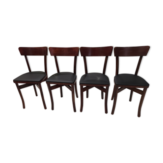 Suite de 4 chaises de bistrot vintage années 1960