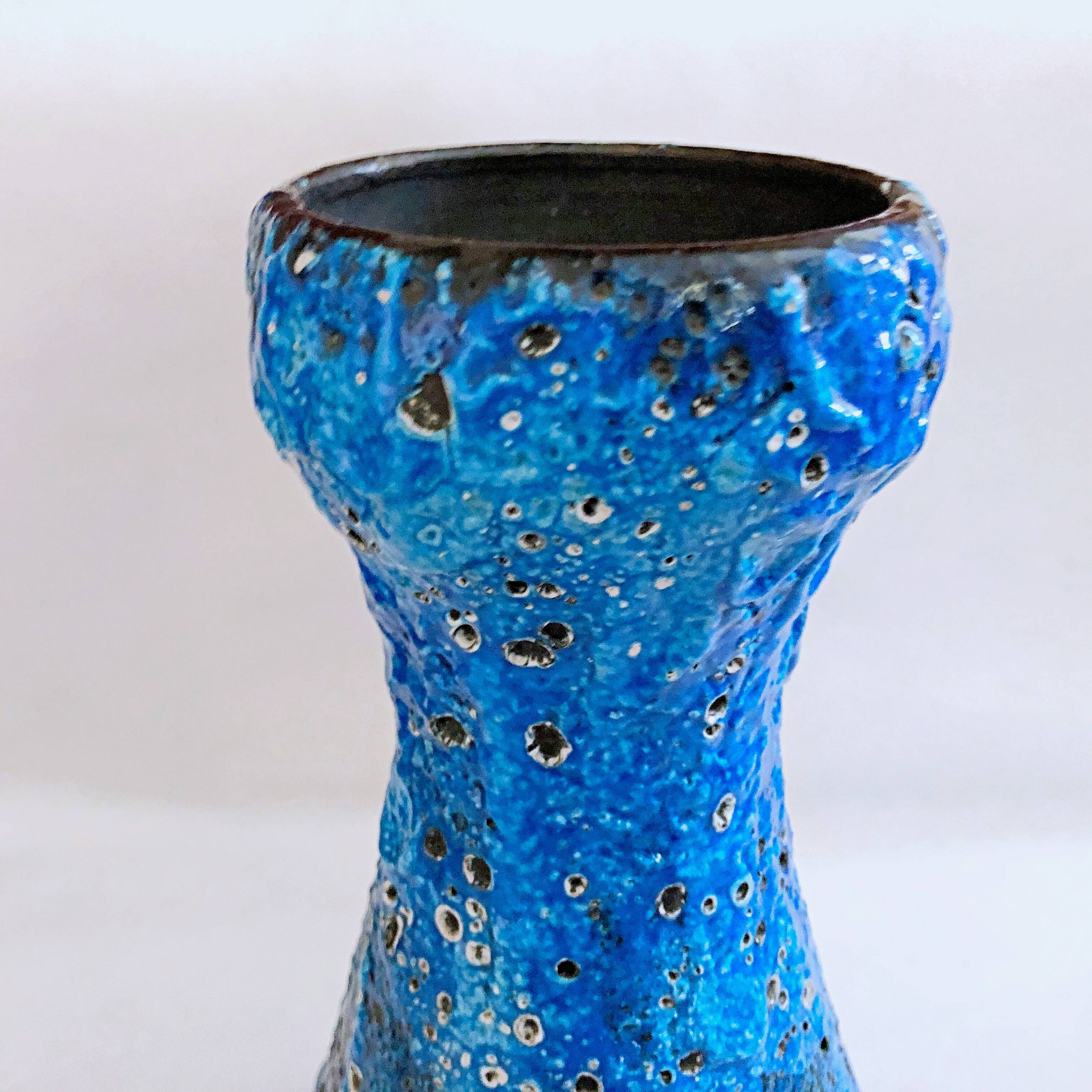 Large vintage seafoam blue artisanal vase