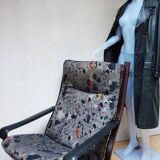 Chaise longue Siësta, Ingmar Relling pour Westnofa avec tapisserie de Joan Miró