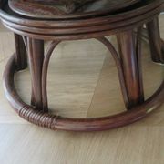 Vintage set of 2 swivel chairs in bamboo and rattan - Papasan shape