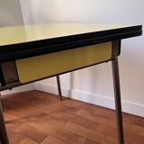 Yellow formica table with extensions