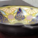 Gouda Holland: large Art Nouveau bowl in painted ceramic