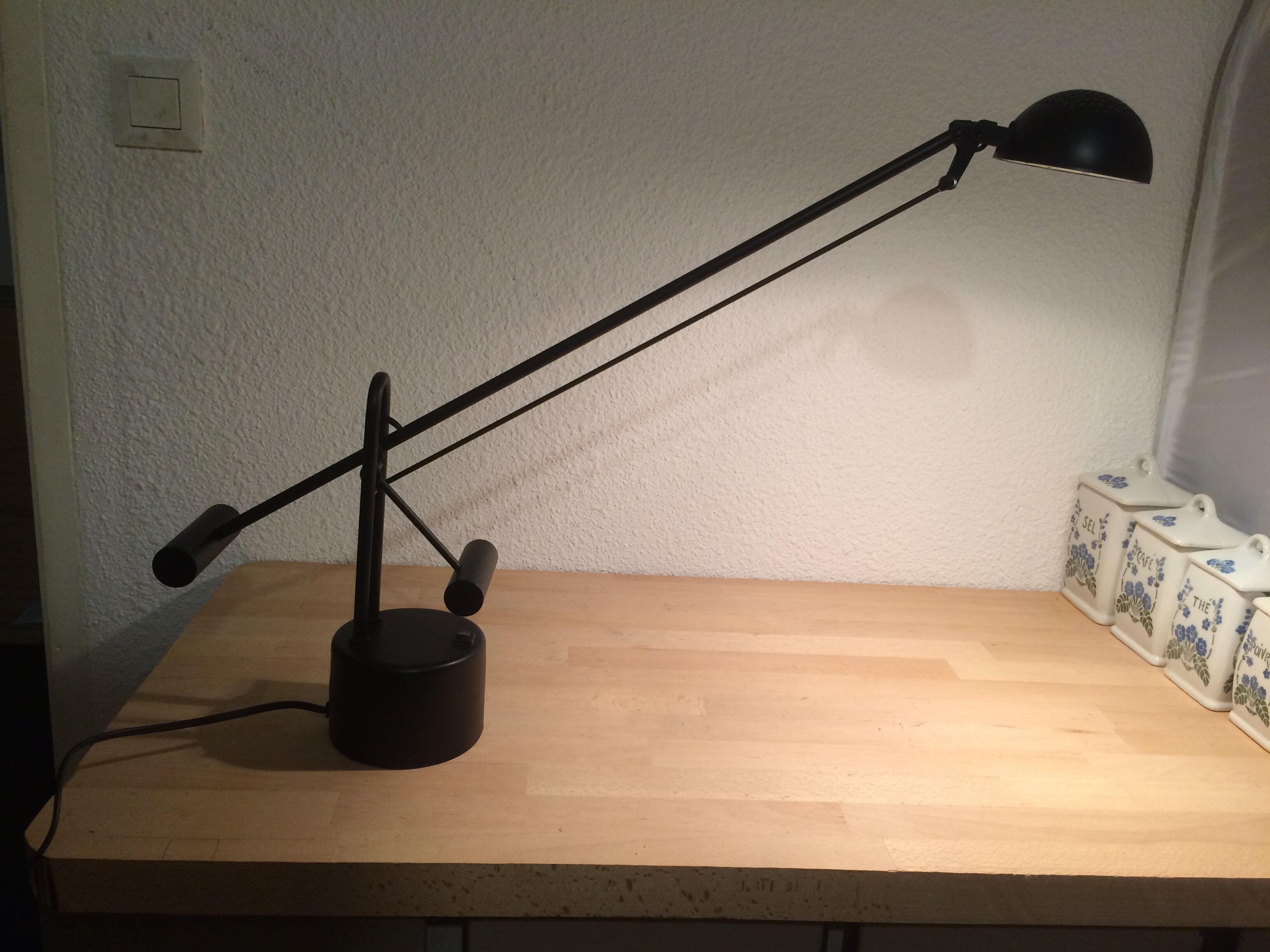 1980 Black Metal Balance Desk Lamp