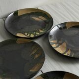 Set of 6 terracotta plates, hand-thrown pottery