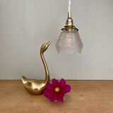 Vintage art deco tulip walking lamp in frosted glass