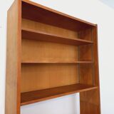 Large vintage oak wood bookcase shelf from the 50s 60s